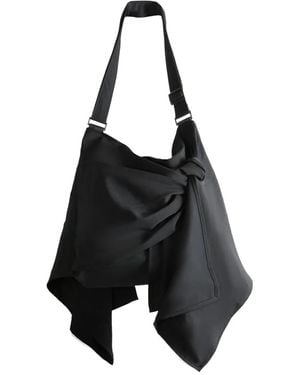 Yohji Yamamoto Knot Detail Shoulder Bag - Black