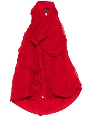 Yohji Yamamoto Crushed Chiffon Top - Red