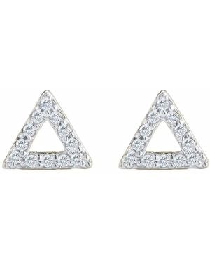 Mateo 14Kt Triangle Diamond Stud Earrings - White
