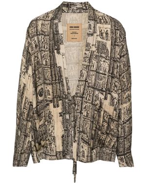 Uma Wang Jester アブストラクトパターン ジャケット - ブラウン