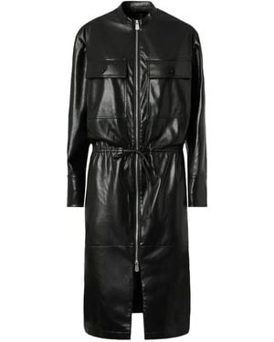 Pinko Leather-Effect Midi Dress With Zip - Black