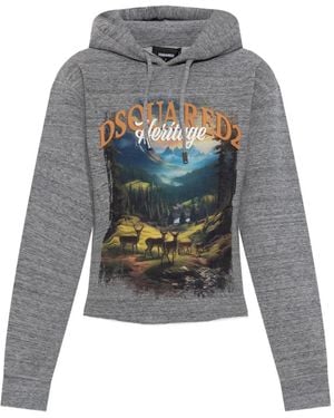 DSquared² Hoodie À Imprimé Graphique - Gris