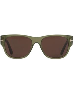 Tom Ford Tortoiseshell-Effect Square-Frame Sunglasses - Grey