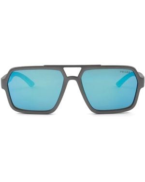 Prada Linea Rossa Rectangle-frame Sunglasses - Blue