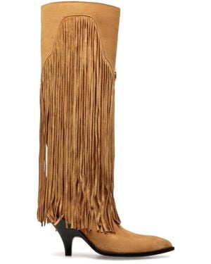 Bally 40Mm Fringed Suede Boots - Brown