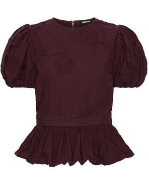 ROTATE BIRGER CHRISTENSEN Puff Sleeve Top Bordeaux - Purple