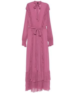 Pinko Ruffled-Detail Maxi Dress - Pink