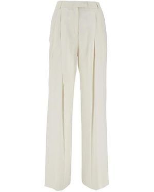Des Phemmes Klassische Hose mit Abnähern - Weiß
