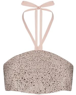 DSquared² Crystal-Embellished Bandeau Top - Pink