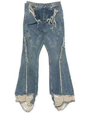 Rick Owens Distressed Flared Jeans - Blue