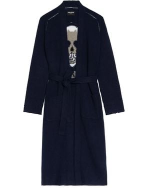 Zadig & Voltaire Salonny Vestjas Met Doodskop-Intarsia En Ceintuur - Blauw