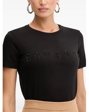 ERMANNO FIRENZE Logo-Lettering Crew-Neck T-Shirt - Black