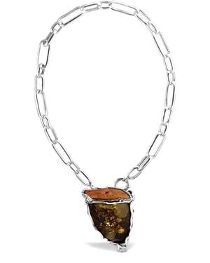 Elle Macpherson Stone Pendant Necklace - Metallizzato