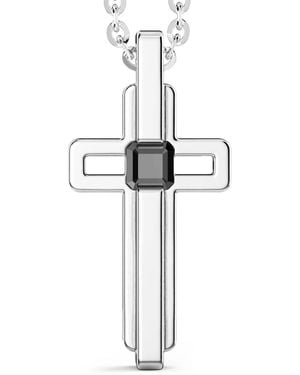 Zancan Sterling Zilveren Halsketting Met Cross-Hanger - Wit
