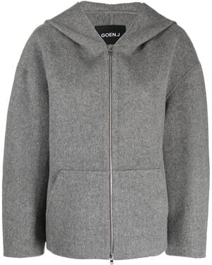 Goen.J Zip-Up Hooded Jacket - Gray