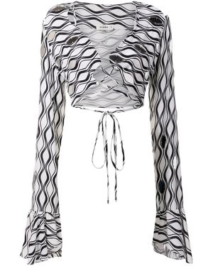 Amir Slama Long-Sleeved Tie-Fastening Blouse - White