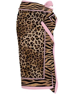 MC2 Saint Barth Animal-Print Wrap-Style Sarong - Brown