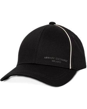 ARMANI EXCHANGE Logo-Lettering Baseball Cap - Black