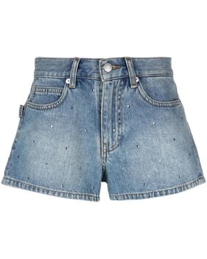 Zadig & Voltaire Rhinestone-Embellished Denim Shorts - Blue