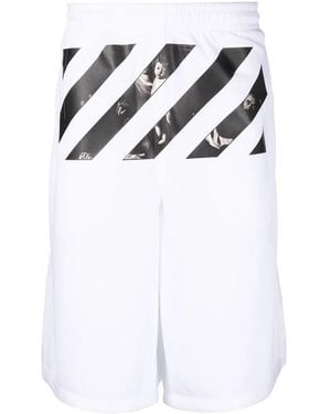Off-White c/o Virgil Abloh Caravaggio Diag Track Shorts - White