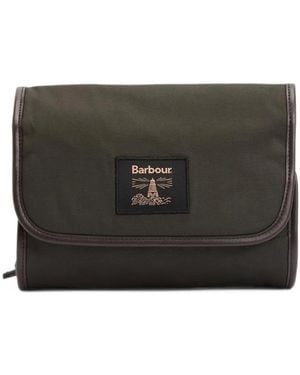 Barbour Waxed Hanging Washbag - Black