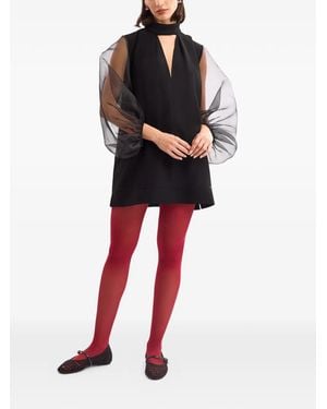 Gemy Maalouf Split V-Neck Mini Dress - Red