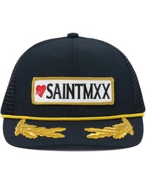 SAINT Mxxxxxx Logo-Appliqué Cap - Blue