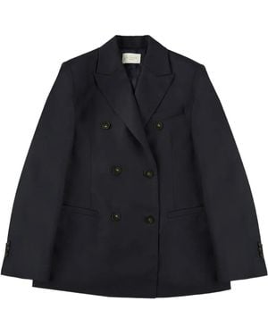 Montedoro Double-Breasted Wool Blazer - Blue