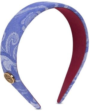 Etro ジャカード デニムヘアバンド - ブルー