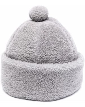 Thom Browne Gorro de pelo con pompón - Gris
