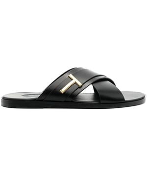 Tom Ford Preston レザーサンダル - ブラック