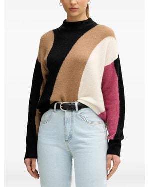 Benetton Colour-Block Intarsia-Knit Jumper - Blue