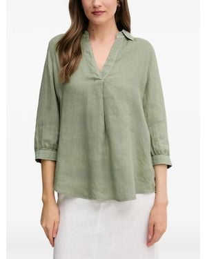 Ouí V-Neck Blouse - Green