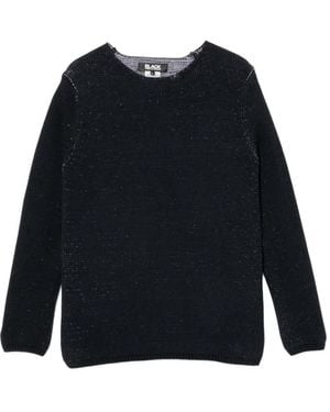 COMME DES GARÇON BLACK Round-Neck Long-Sleeve Jumper - Blue