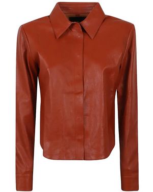 Stouls The Alba Lambskin Leather Shirt - Red