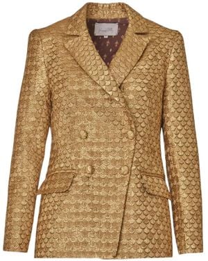 Johanna Ortiz Tranquility Blazer Met Dubbele Rij Knopen En Jacquard - Bruin