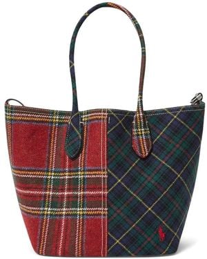 Polo Ralph Lauren Sac Cabas Bicolore À Motif Tartan - Red