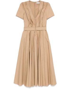 Elie Saab Poplin Mini Dress - Natural