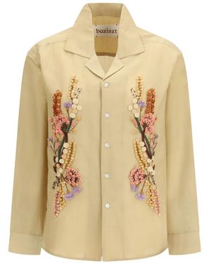 BAZISZT Beauly Floral Shirt - Metallic