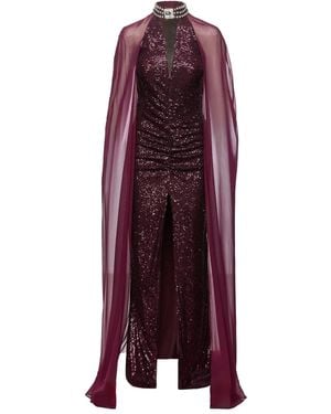 Nissa Vestido largo con lentejuelas - Morado
