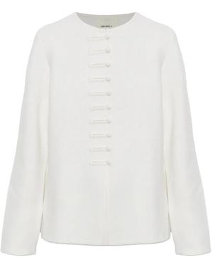 Lisa Yang Han Fu Knot-Fastening Cardigan - White