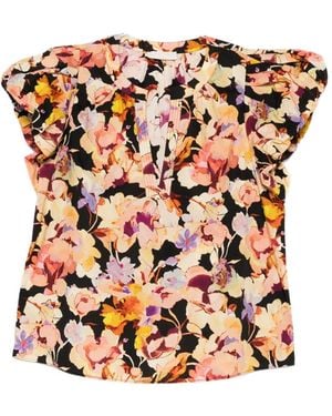 Ulla Johnson Abril Sl Floral-Print Blouse - Black