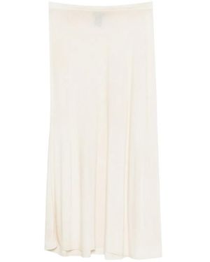 Avant Toi Hand-Painted Midi Skirt - White