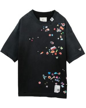 Maison Mihara Yasuhiro Kids Sticker Printed T-Shirt - Black