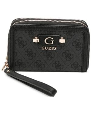 Guess Cartera Con Monograma Y Placa Del Logo - Negro