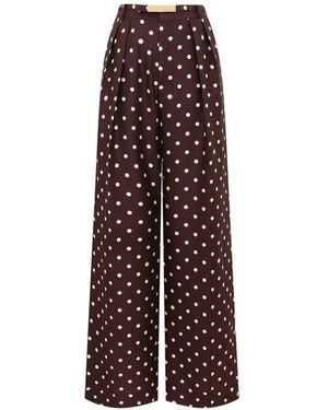 Zimmermann Polka-Dot Pleated Pants - Purple