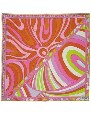 PUCCI Foulard En Soie À Imprimé Iride - Pink