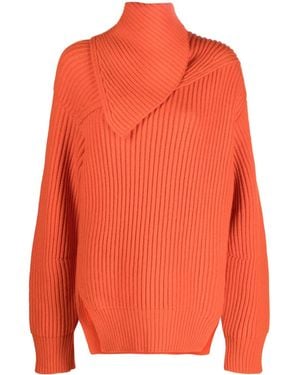 Jil Sander Long Sleeves Foulard Neck Cardigan Clothing - Orange
