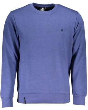 U.S. Grand Logo-Embroidered Crew-Neck Cotton Sweatshirt - Blue