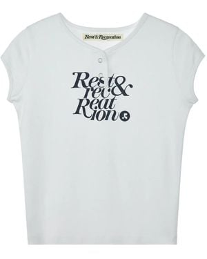 Rest&Recreation Cap-Sleeve Logo T-Shirt - Gray
